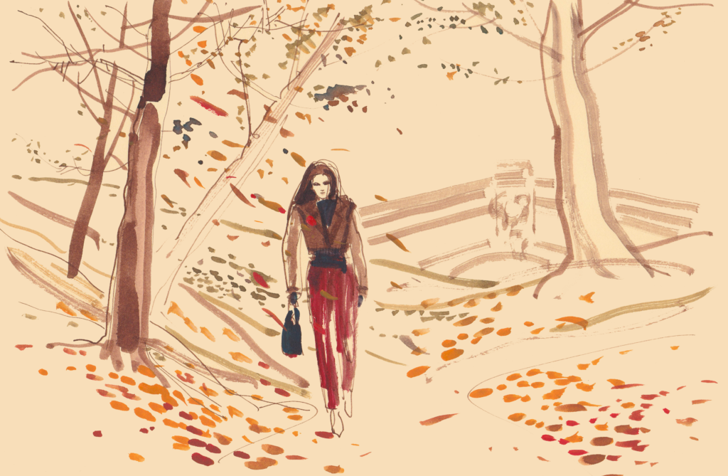 autumn walk illustration for design agencies
