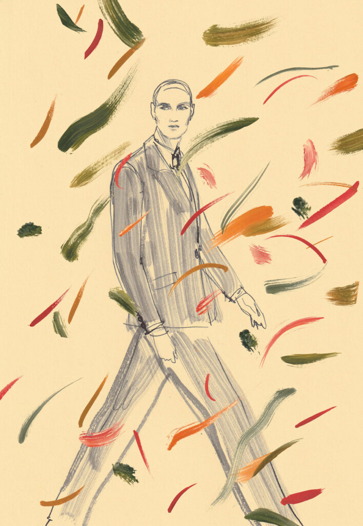 suit men autumn illustration